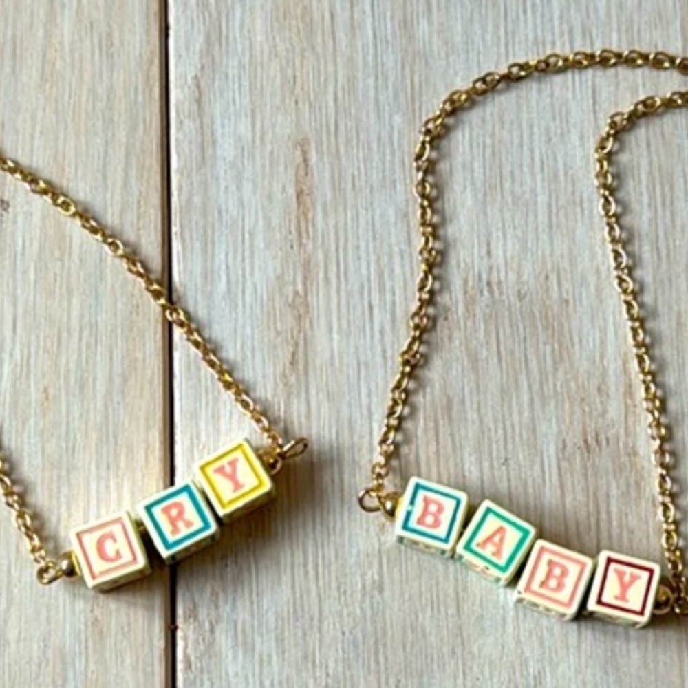 Authentic cry baby blocks stackable necklaces
